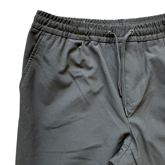 ZARA Men's Black Casual Pants Size L 32x29 Elastic Waist Tapered Leg Stretch - Picture 2 of 7